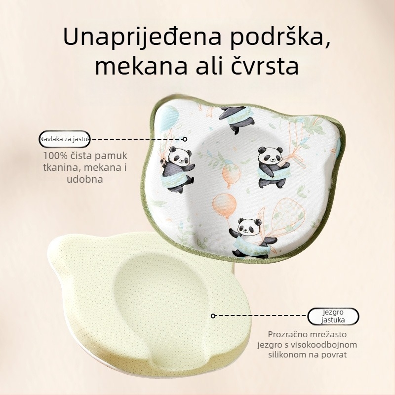 Novorođenačka jastučnica za oblikovanje glave – korekcija oblika glave, prevencija plosne glave, 0-6 mjeseci, pamuk