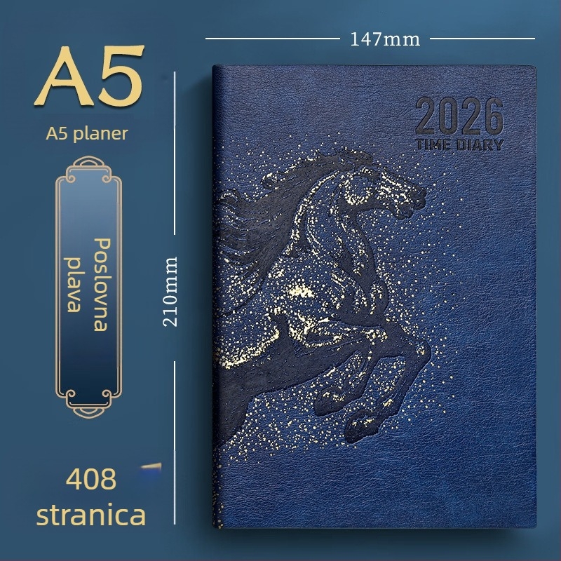 Bilježnica Really Enjoy s PU koricama, šav koncem, Dowling papir 80gsm, više od 400 stranica