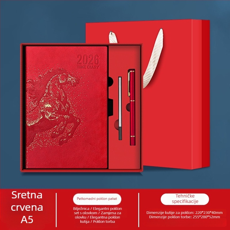 Bilježnica Really Enjoy s PU koricama, šav koncem, Dowling papir 80gsm, više od 400 stranica
