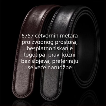 Muški kožni kaiš za poslovni stil, dvostruki sloj kože, kopča od legure, širina 2–4 cm