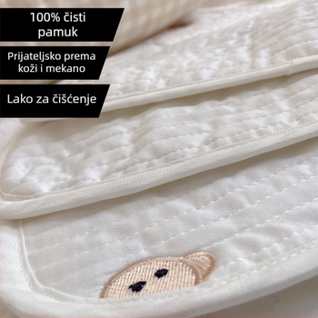 Novorođeni jastuk za ravnu glavu, korejskog stila, kvilti, 100% pamuk, punilo Kapok, pravokutni oblik, visina jastuka 1-5 cm