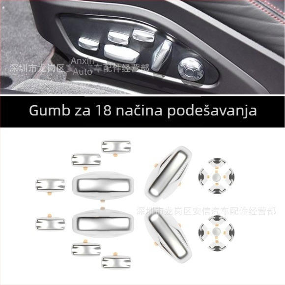 Anxin 89789670 dekorativni poklopac gumba za podešavanje sjedala Porsche Macan Cayenne Panamera 718 Taycan