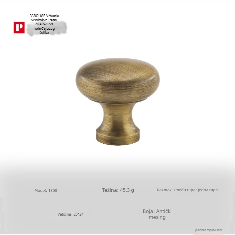 Mesing ručka za vrata ormarića, francuski stil, modern minimalistički dizajn, površinsko ugradna, CNC obrada