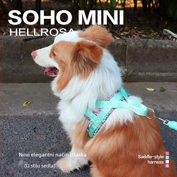 Hamn za psa, tip sedlo, prsni remen, prozračni poliester, lagan, otporan na eksplozije