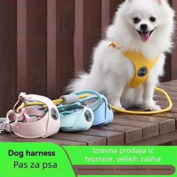 Pojas za prsa psa — poliester, prozračan, mekan, otporan na kidanje, ergonomski prilagođen