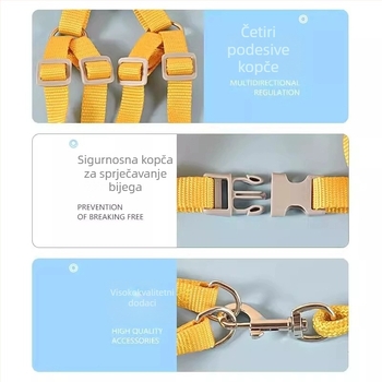 Pojas za prsa psa — poliester, prozračan, mekan, otporan na kidanje, ergonomski prilagođen