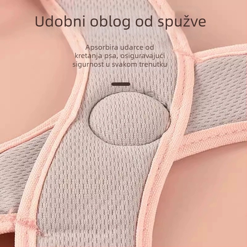 Pojas za prsa psa — poliester, prozračan, mekan, otporan na kidanje, ergonomski prilagođen