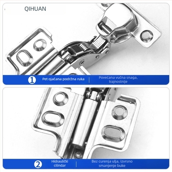 Šarke za vrata ormara s hidrauličnim amortizatorom za tiho otvaranje, niklani hladno valjani čelik, za drvena vrata/ormare