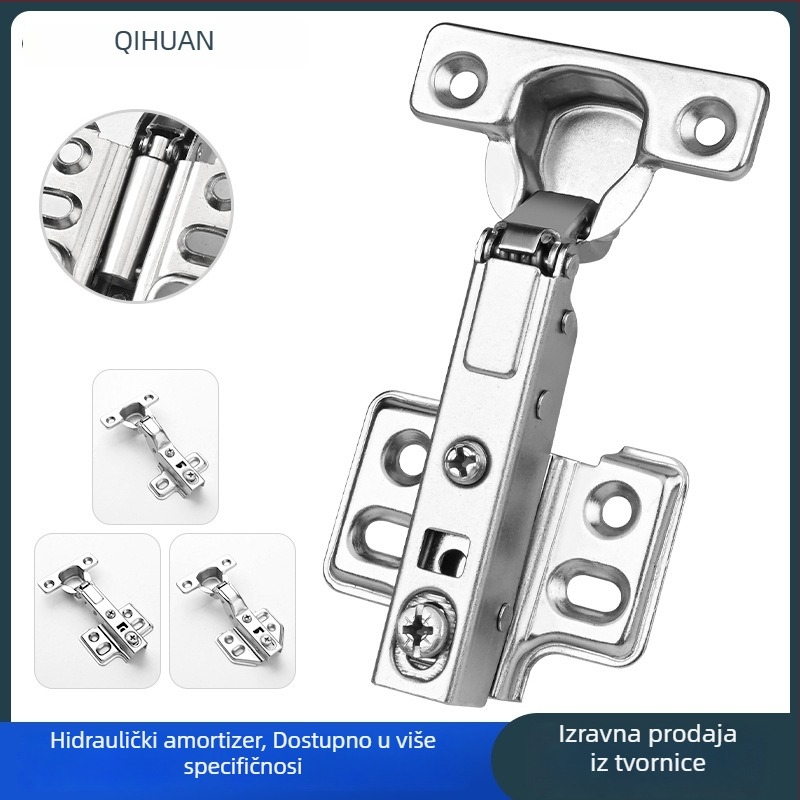 Šarke za vrata ormara s hidrauličnim amortizatorom za tiho otvaranje, niklani hladno valjani čelik, za drvena vrata/ormare