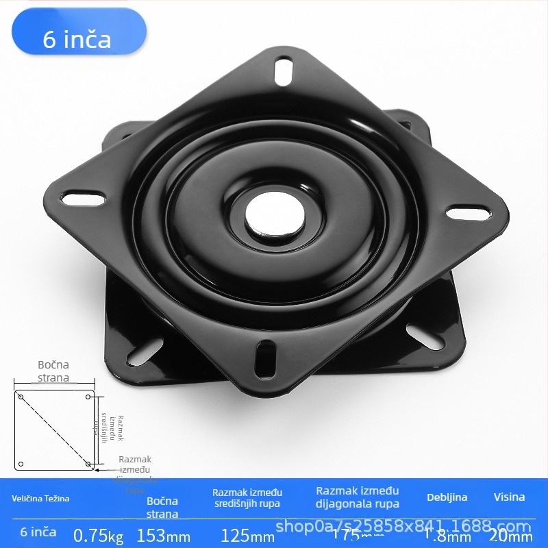 Čvrst univerzalni kuglični ležaj za okretanje baze namještaja, čelična, Jiaguan model 004, universalna primjena, obrada