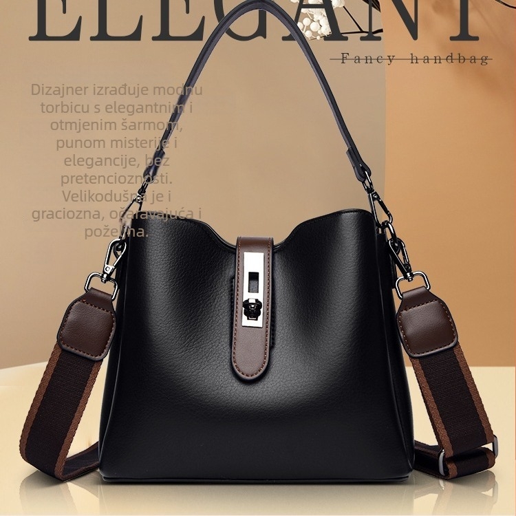 Bucket torba za žene, PU materijal, platnena podstava, ovalni oblik, zatvaranje zipom, unutarnja džep sa zipom