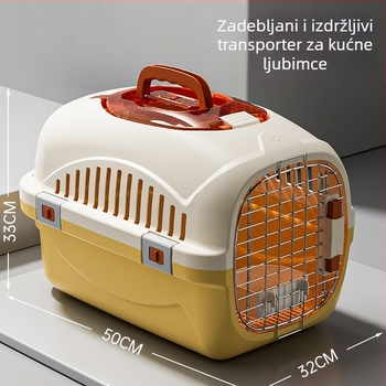 Kavez za kućne ljubimce za zrakoplovno putovanje – plastika, geometrijski uzorak, tvrda konstrukcija, kapacitet 2000