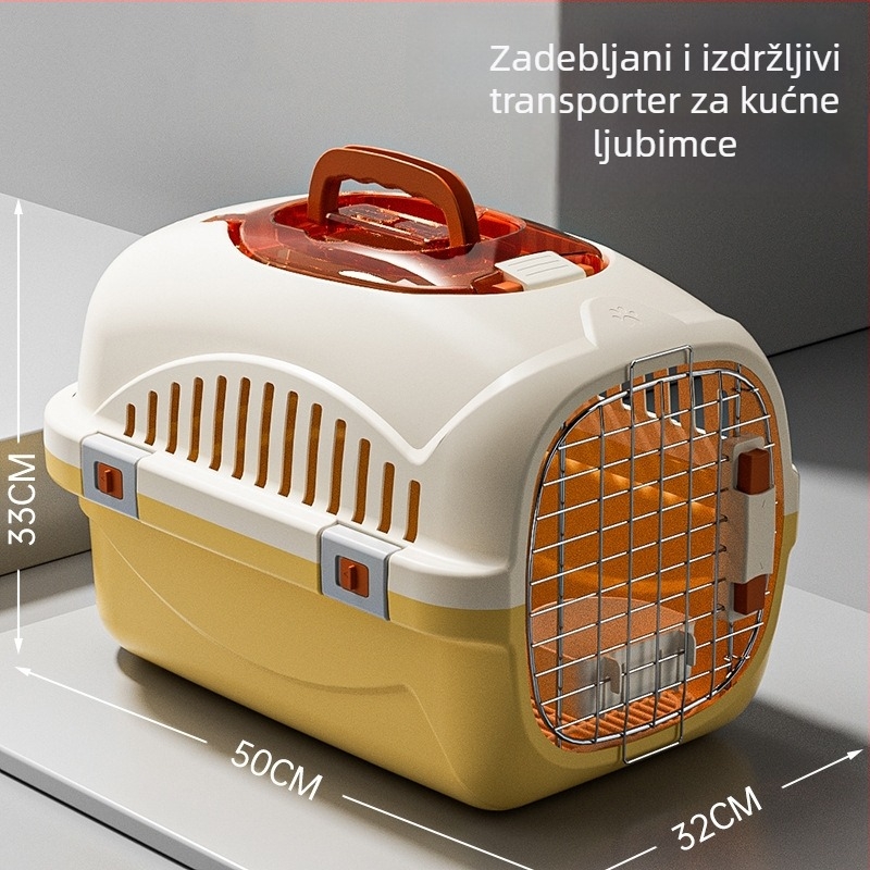 Kavez za kućne ljubimce za zrakoplovno putovanje – plastika, geometrijski uzorak, tvrda konstrukcija, kapacitet 2000