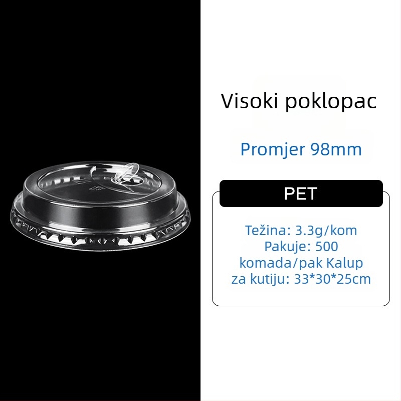 Jednokratna PET šalica za ponijeti – kava i hladna pića, 301-400 ml, prilagodljiv tisak logotipa