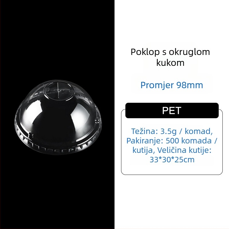 Jednokratna PET šalica za ponijeti – kava i hladna pića, 301-400 ml, prilagodljiv tisak logotipa