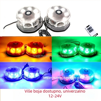 LED svjetlo na krovu za auto i kamion s bljeskanim upozorenjem, magnetsko učvršćenje, 12-24V, 20W