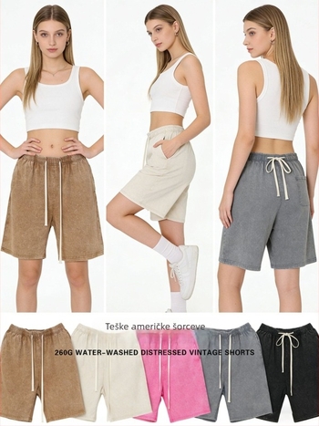 Muške capri kratke hlače, opuštene kroja, preko 95% pamuka, srednji pojas, korejski stil