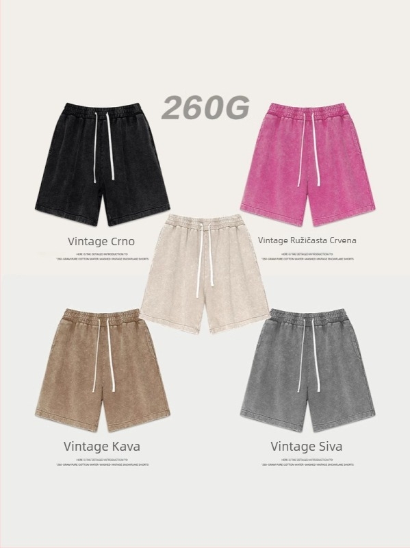 Muške capri kratke hlače, opuštene kroja, preko 95% pamuka, srednji pojas, korejski stil