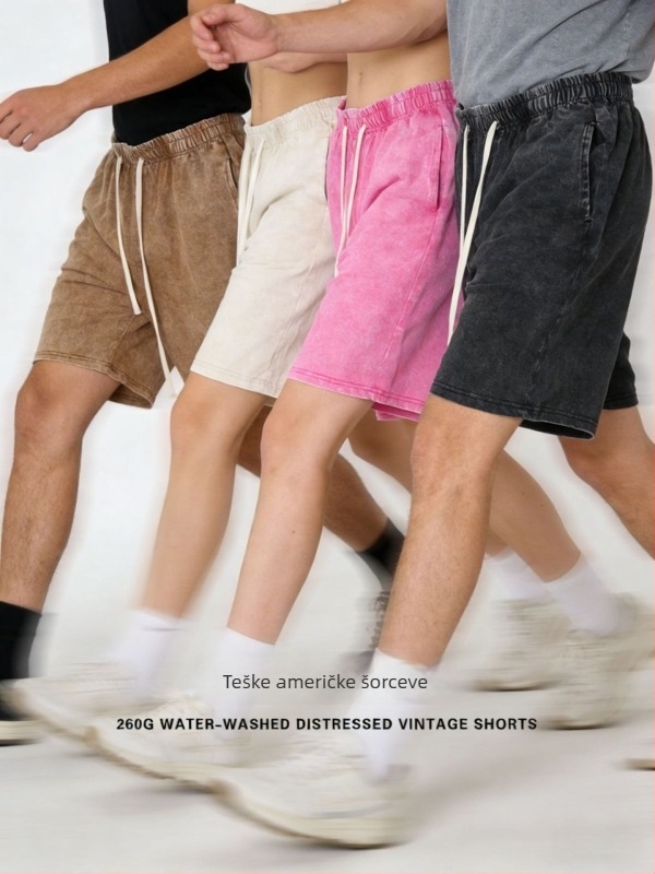 Muške capri kratke hlače, opuštene kroja, preko 95% pamuka, srednji pojas, korejski stil