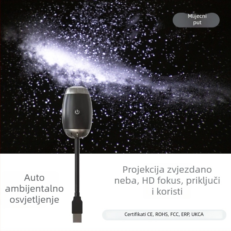 Auto USB projekcijska svjetiljka s zvjezdanim nebom – 5V, 2W, 1A, model JN-148, kompatibilno SUV/MPV