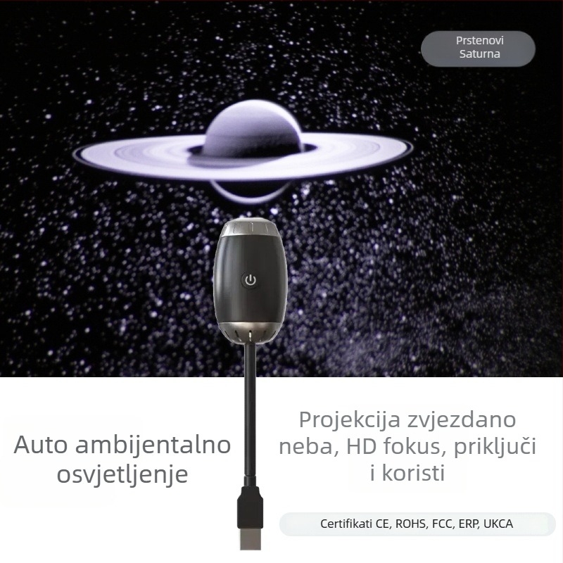 Auto USB projekcijska svjetiljka s zvjezdanim nebom – 5V, 2W, 1A, model JN-148, kompatibilno SUV/MPV