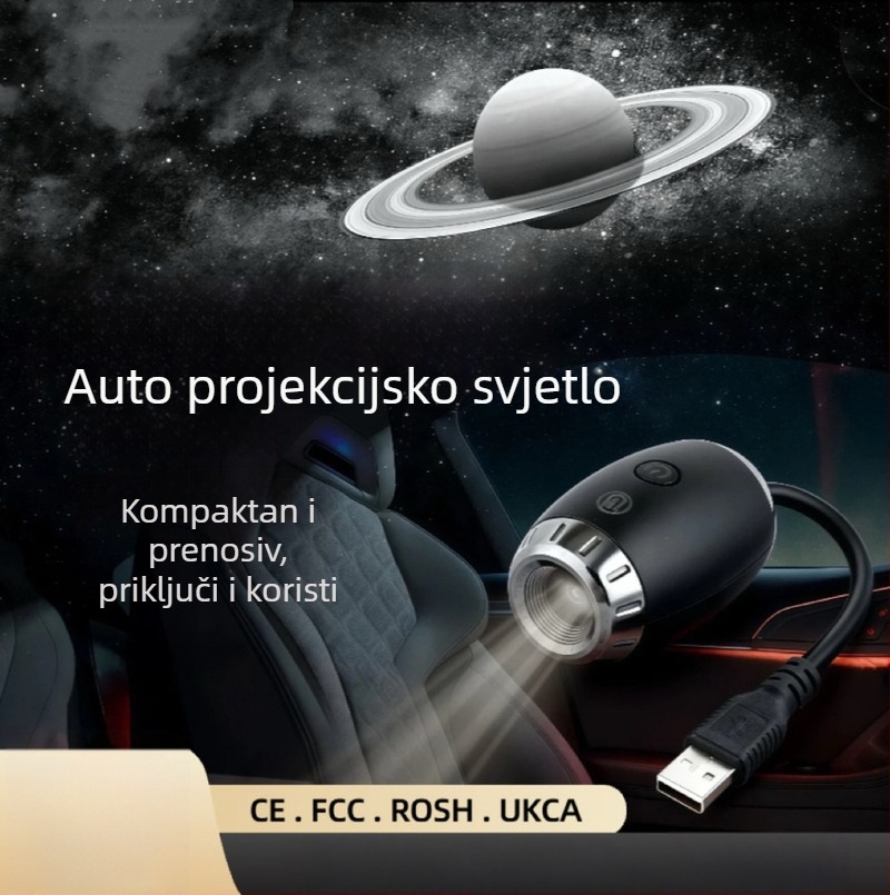 Auto USB projekcijska svjetiljka s zvjezdanim nebom – 5V, 2W, 1A, model JN-148, kompatibilno SUV/MPV
