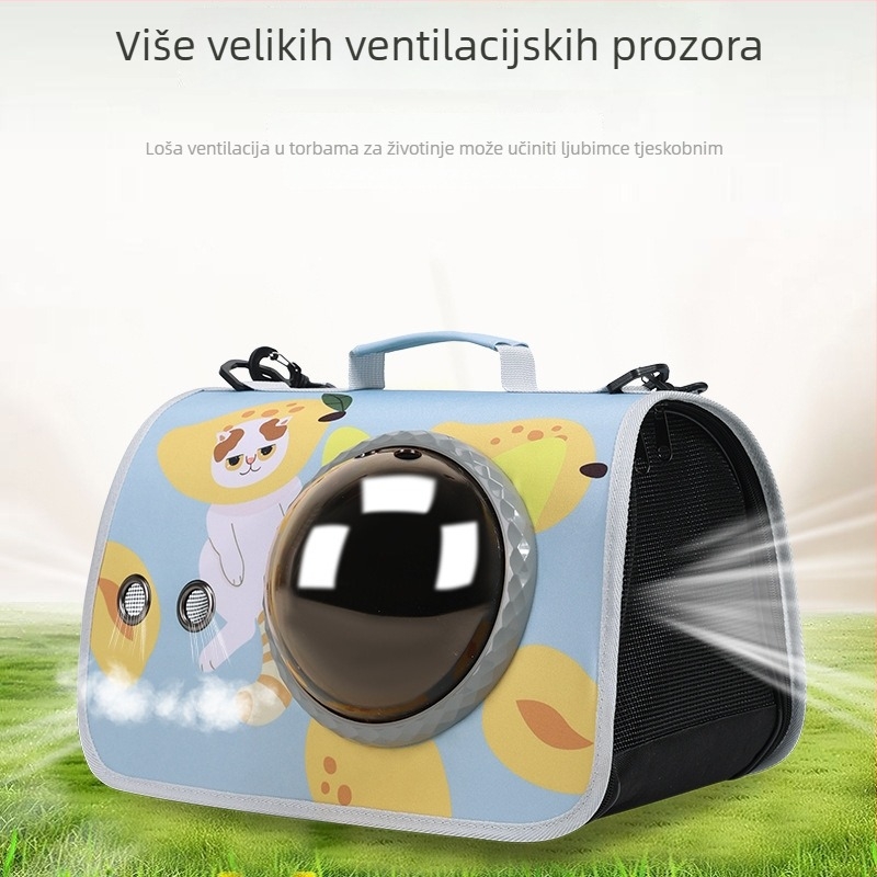 Torba za kućne ljubimce - Oxford materijal, veliki kapacitet, crtani uzorak, srednja tvrdoća, kompatibilno s avionskim prijevozom