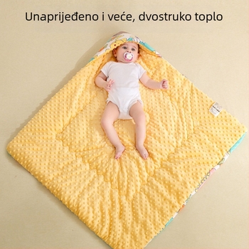 Dječja swaddle deka s pliš teksturom točkica, za novorođenčad, sve sezone, sintetička vlakna