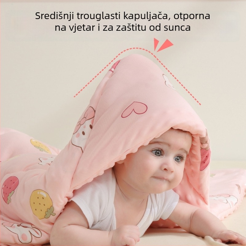 Dječja swaddle deka s pliš teksturom točkica, za novorođenčad, sve sezone, sintetička vlakna