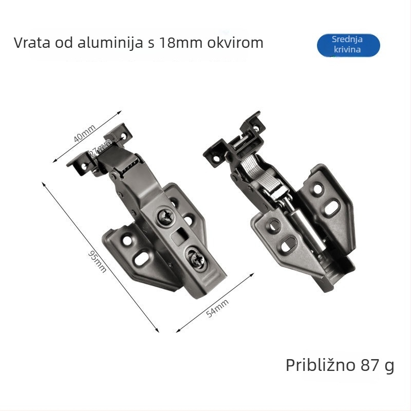 Aluminijski okvir šarka, hladno valjana čelika, elektrogalvanizacija, marka Liyu, suvremeni minimalistički stil