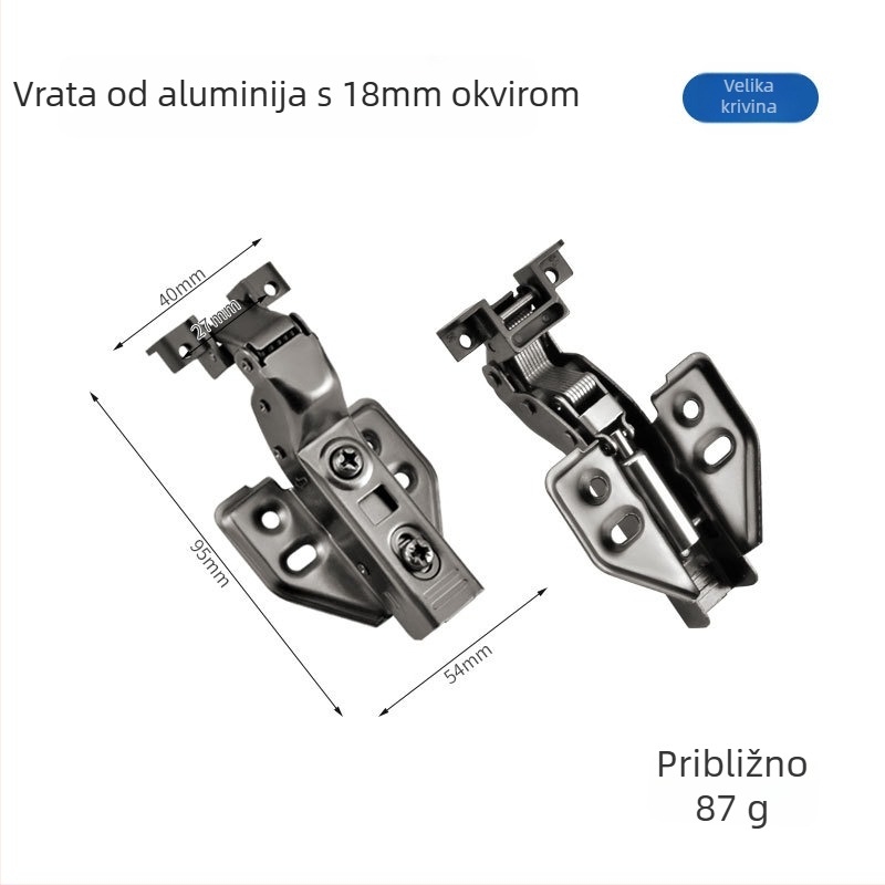 Aluminijski okvir šarka, hladno valjana čelika, elektrogalvanizacija, marka Liyu, suvremeni minimalistički stil