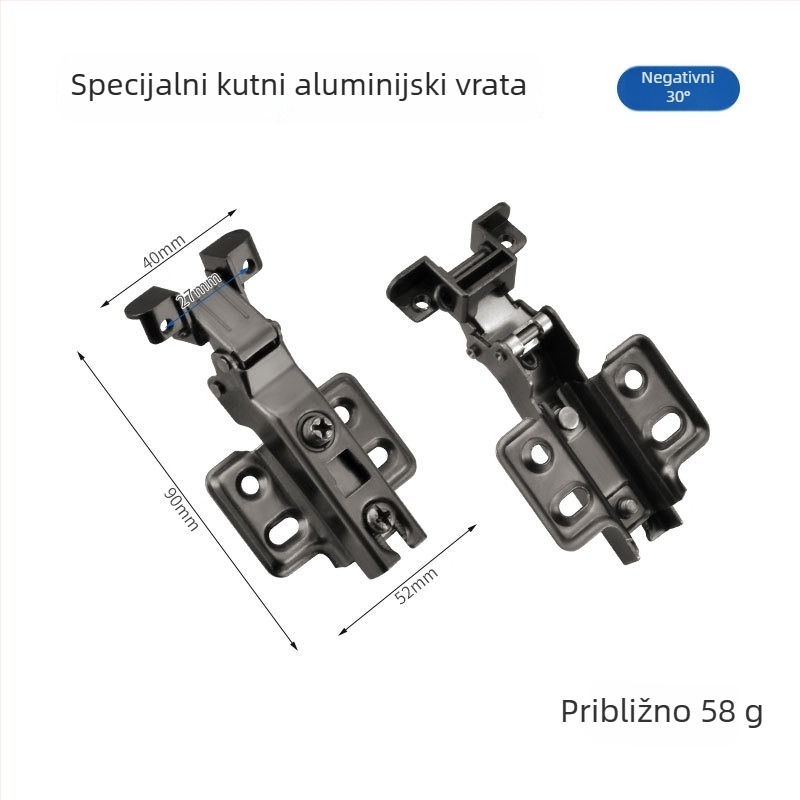 Aluminijski okvir šarka, hladno valjana čelika, elektrogalvanizacija, marka Liyu, suvremeni minimalistički stil