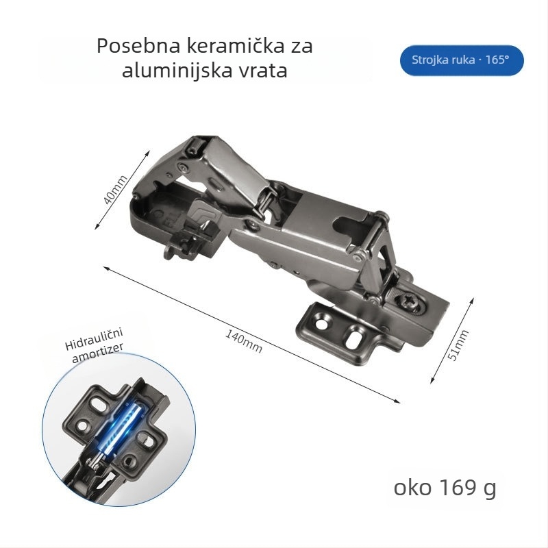Aluminijski okvir šarka, hladno valjana čelika, elektrogalvanizacija, marka Liyu, suvremeni minimalistički stil