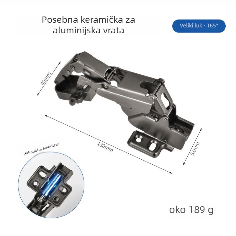 Aluminijski okvir šarka, hladno valjana čelika, elektrogalvanizacija, marka Liyu, suvremeni minimalistički stil