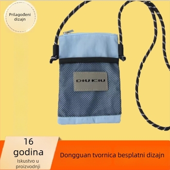 Unisex torbica za telefon s horizontalnim kvadratnim oblikom, zatvaračem, unutarnjim mrežastim pretincem, Oxford tkanina