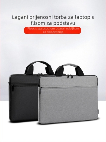 Torba za laptop od poliestera — prozračna, vodootporna, otporna na habanje i tresenje; jednofarbni uzorak