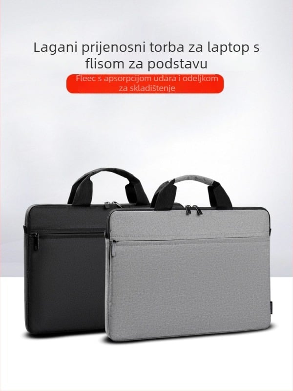 Torba za laptop od poliestera — prozračna, vodootporna, otporna na habanje i tresenje; jednofarbni uzorak