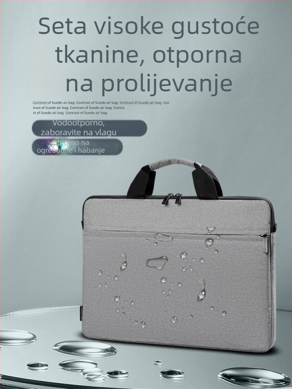 Torba za laptop od poliestera — prozračna, vodootporna, otporna na habanje i tresenje; jednofarbni uzorak