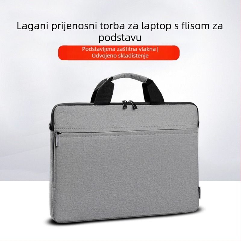 Torba za laptop od poliestera — prozračna, vodootporna, otporna na habanje i tresenje; jednofarbni uzorak