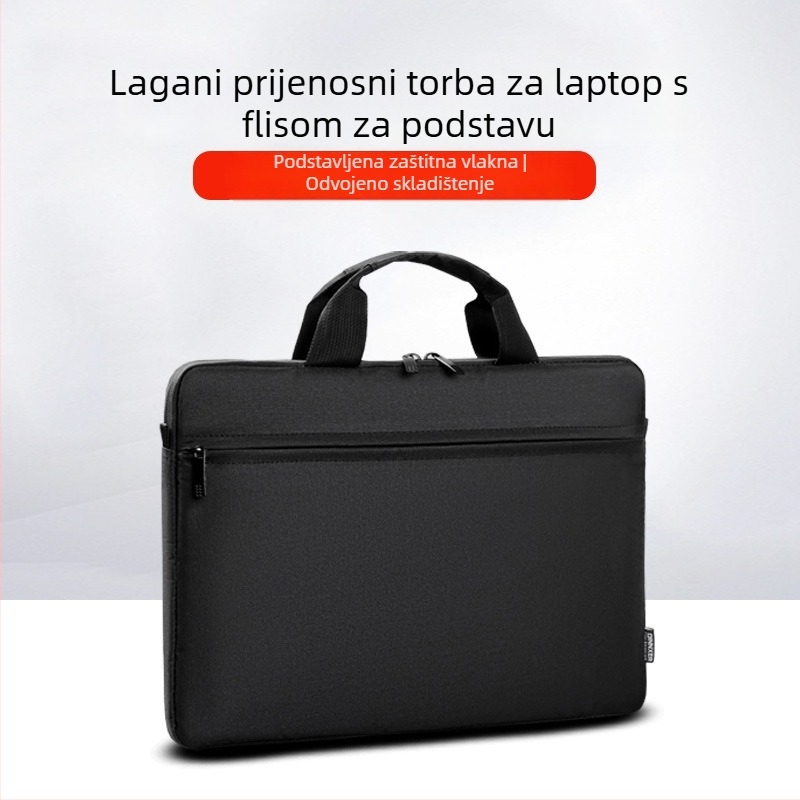 Torba za laptop od poliestera — prozračna, vodootporna, otporna na habanje i tresenje; jednofarbni uzorak