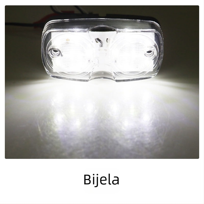 LED bočne svjetiljke kamiona – dvostruke kružne 12 LED signalne svjetiljke, univerzalne, PVC 10W 12V TRUCK026