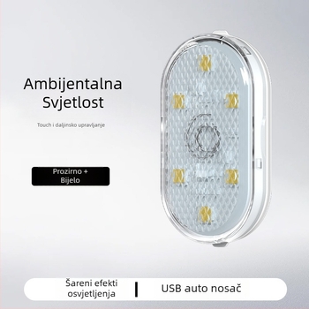 Automobilska ambijentalna rasvjeta, model FD-ZM2-E8-2, 1.2W, 3.7V, ljepilo za montažu, prednja i stražnja unutrašnjost