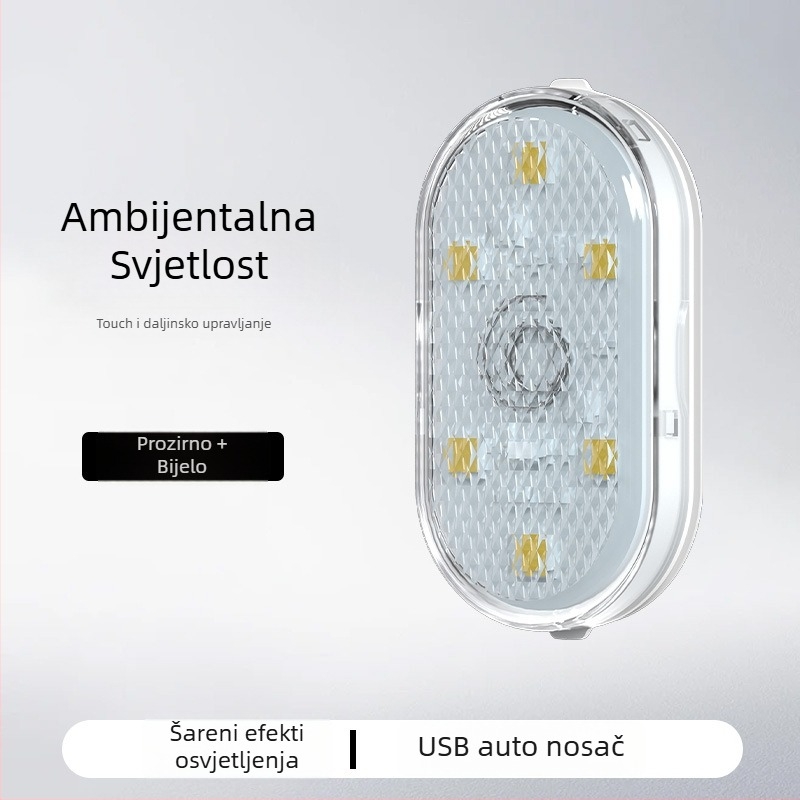 Automobilska ambijentalna rasvjeta, model FD-ZM2-E8-2, 1.2W, 3.7V, ljepilo za montažu, prednja i stražnja unutrašnjost