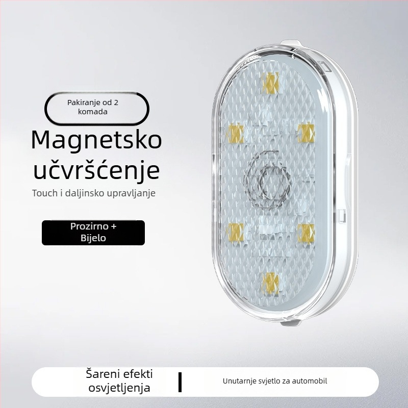 Automobilska ambijentalna rasvjeta, model FD-ZM2-E8-2, 1.2W, 3.7V, ljepilo za montažu, prednja i stražnja unutrašnjost
