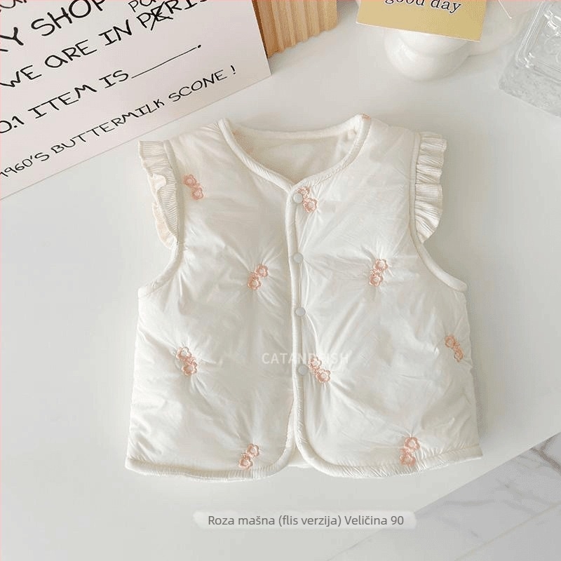 Dječja pamučna vest za novorođenčad, unisex, bez kapuljače, zima