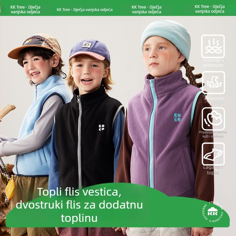 Dječja vesta, unisex, 100% poliester, zatvarač, bez podstava, zima 2025