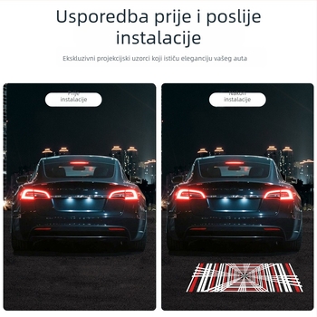 ZhiXin Tesla Model 3/Y projekcijska svjetiljka, 12V, LED 5050, 3W, 6500K, vijek trajanja 80 000 h