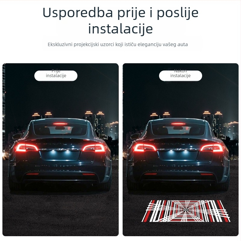 ZhiXin Tesla Model 3/Y projekcijska svjetiljka, 12V, LED 5050, 3W, 6500K, vijek trajanja 80 000 h