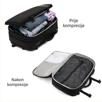 Ruksak s vakuum-kompresijom za muškarce - poslovno putovanje, kapacitet 36-55 L, za 16-inčni laptop