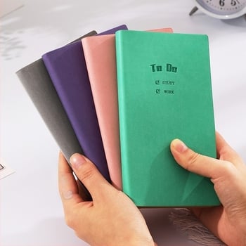 Bilježnica s to-do listom i dnevnim rasporedom, PU korica, šivanje pređom, papir od drvenog pulpa, 40 g/m², stil 1531211885